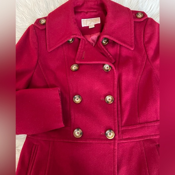 Michael Kors | Red | Double Breasted | Pea Coat - Picture 4 of 13